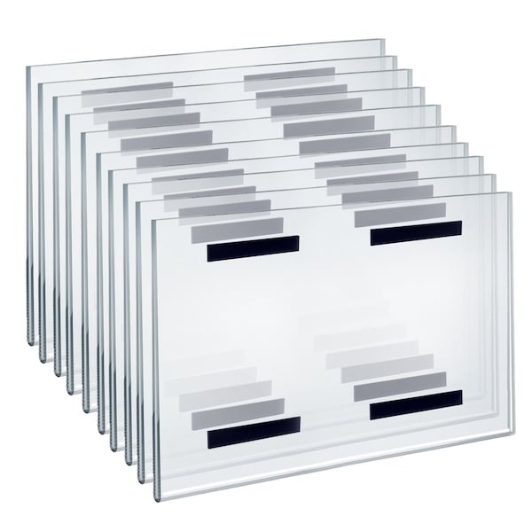 Clear Acrylic 14'' x 11'' Magnetic U-Frame, 10PK